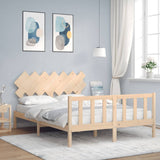 vidaXL Bedframe met hoofdbord massief hout zwart