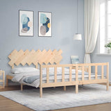 vidaXL Bedframe met hoofdbord massief hout zwart