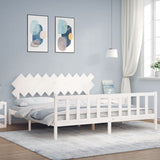 vidaXL Bedframe met hoofdbord massief hout zwart
