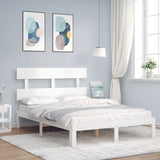 vidaXL Bedframe met hoofdbord massief hout