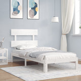 vidaXL Bedframe met hoofdbord massief hout