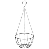 vidaXL Plantenbakken hangend 4 st met kokosbak staal Ø 30x52 cm zwart