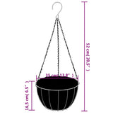 vidaXL Plantenbakken hangend 4 st met kokosbak staal Ø 30x52 cm zwart