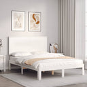 vidaXL Bed Frame with Headboard Solid Wood White