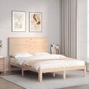 vidaXL Bed Frame with Headboard Solid Wood White