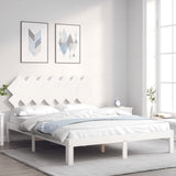 vidaXL Bed Frame with Headboard Solid Wood