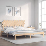 vidaXL Bed Frame with Headboard Solid Wood