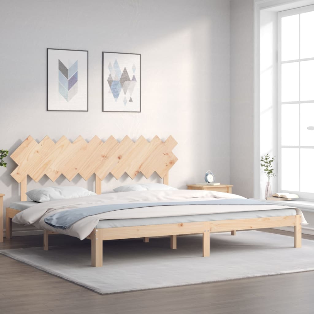 vidaXL Bed Frame with Headboard Solid Wood