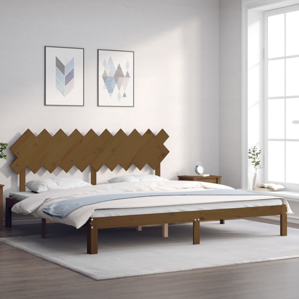 vidaXL Bed Frame with Headboard Solid Wood