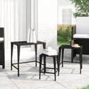 vidaXL Tafeltjesset 3 st poly rotin noir