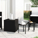 vidaXL Bijzettafels 3 st poly rotin noir