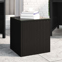 vidaXL Bijzettafel 40x37x40,5 cm poly rotin et gris verre gris