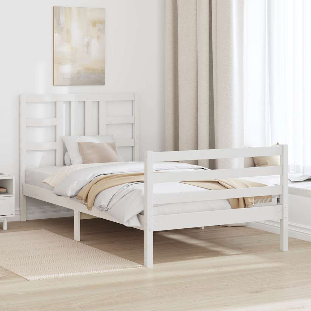 vidaXL Bedframe met hoofdbord massief hout