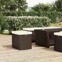 vidaXL Stool with Cushion 40x30x40 cm Poly Rattan Black