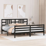 vidaXL Bedframe met hoofdbord massief hout