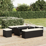 vidaXL Stool with Cushion 40x30x40 cm Poly Rattan Black