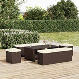 vidaXL Stool with Cushion 40x30x40 cm Poly Rattan Black