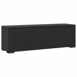 vidaXL Voetenbankje met kussen 110x30x40 cm poly rattan zwart