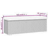 vidaXL Voetenbankje met kussen 110x30x40 cm poly rattan zwart