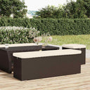 vidaXL Voetenbankje met kussen 110x30x40 cm poly rattan zwart