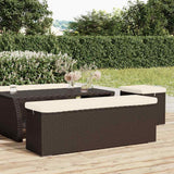 vidaXL Voetenbankje met kussen 110x30x40 cm poly rattan zwart