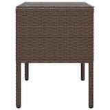 vidaXL Side Table 53x37x48 cm Poly Rattan and Tempered Glass Black