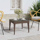 vidaXL Bijzettafel 50x50x38 cm poly rattan en gehard glas zwart
