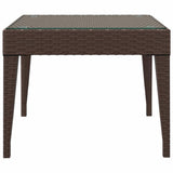 vidaXL Bijzettafel 50x50x38 cm poly rattan en gehard glas zwart