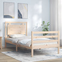 vidaXL Bedframe met hoofdbord massief hout