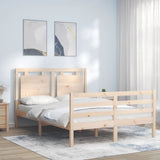 vidaXL Bed Frame with Headboard Solid Wood