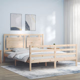 vidaXL Bed Frame with Headboard Solid Wood