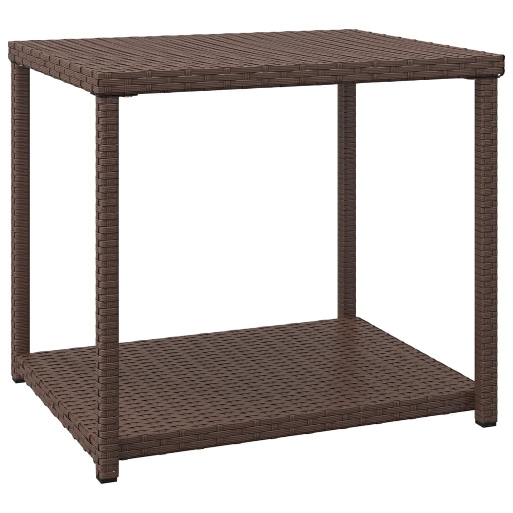 vidaXL Bijzettafel 55x45x49 cm poly rattan zwart