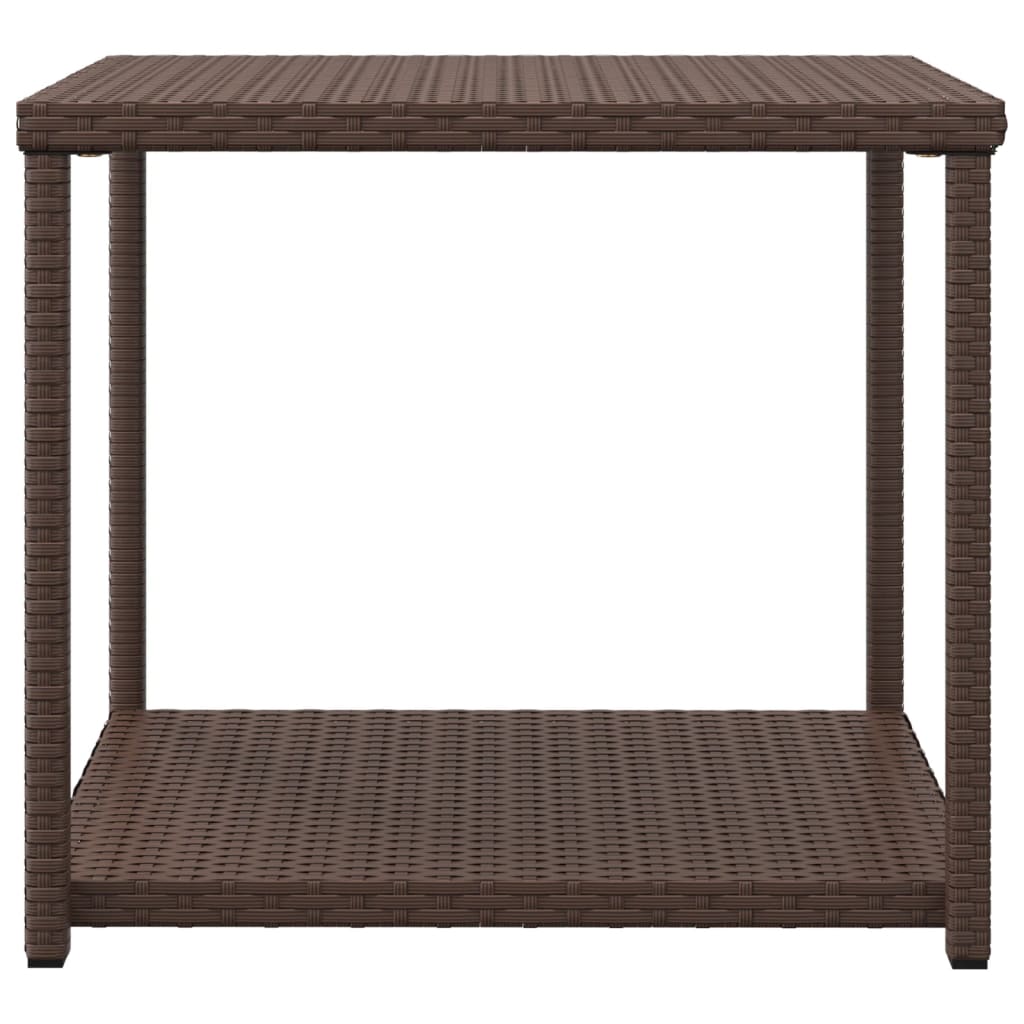 vidaXL Bijzettafel 55x45x49 cm poly rattan zwart