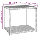 vidaXL Bijzettafel 55x45x49 cm poly rattan zwart