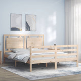 vidaXL Bed Frame with Headboard Solid Wood