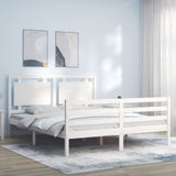 vidaXL Bed Frame with Headboard Solid Wood