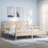 vidaXL Bed Frame with Headboard Solid Wood