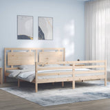 vidaXL Bed Frame with Headboard Solid Wood