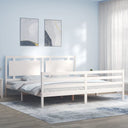 vidaXL Bedframe met hoofdbord massief hout