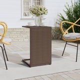 vidaXL Bijzettafel C-vormig 40x35x60 cm poly rattan zwart