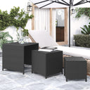 vidaXL Tafeltjesset 3 st poly rotin noir