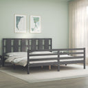 vidaXL Cadre de lit avec dessus de lit massif sans gris 200x200 cm