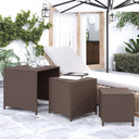 vidaXL Tafeltjesset 3 st poly rotin noir
