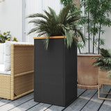 vidaXL Plantenbak 40x40x40 cm poly rattan zwart