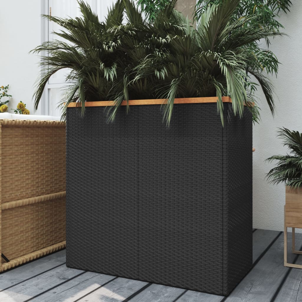 vidaXL Plantenbak 40x40x40 cm poly rattan zwart