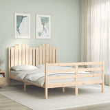 vidaXL Bed Frame with Headboard Solid Wood