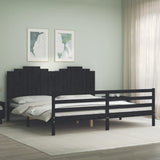 vidaXL Bed Frame with Headboard Solid Wood