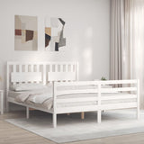 vidaXL Bed Frame with Headboard Solid Wood