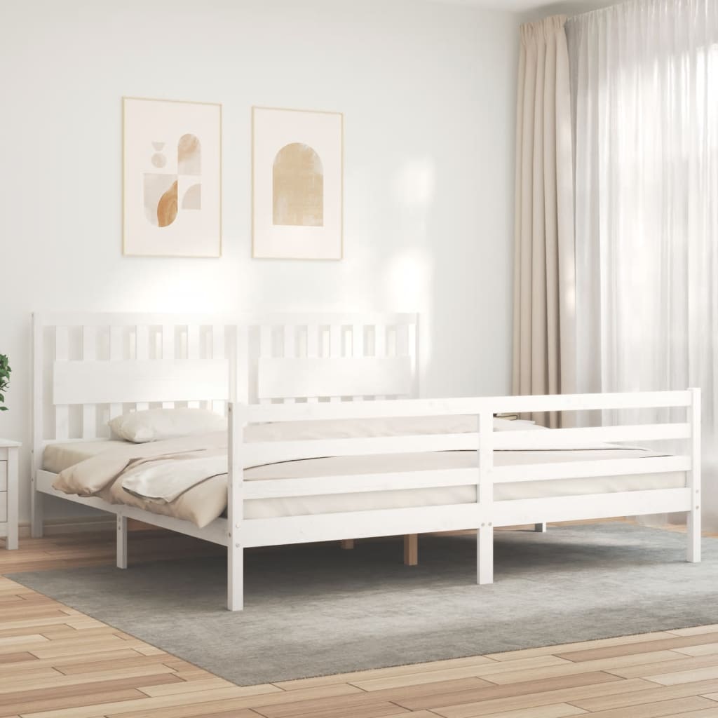 vidaXL Bed Frame with Headboard Solid Wood