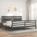 vidaXL Bed Frame with Headboard Solid Wood